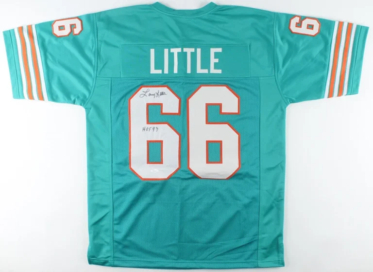 LARRY LITTLE AUTOGRAPHED CUSTOM FOOTBALL JERSEY (MIAMI DOLPHINS) - JSA COA!