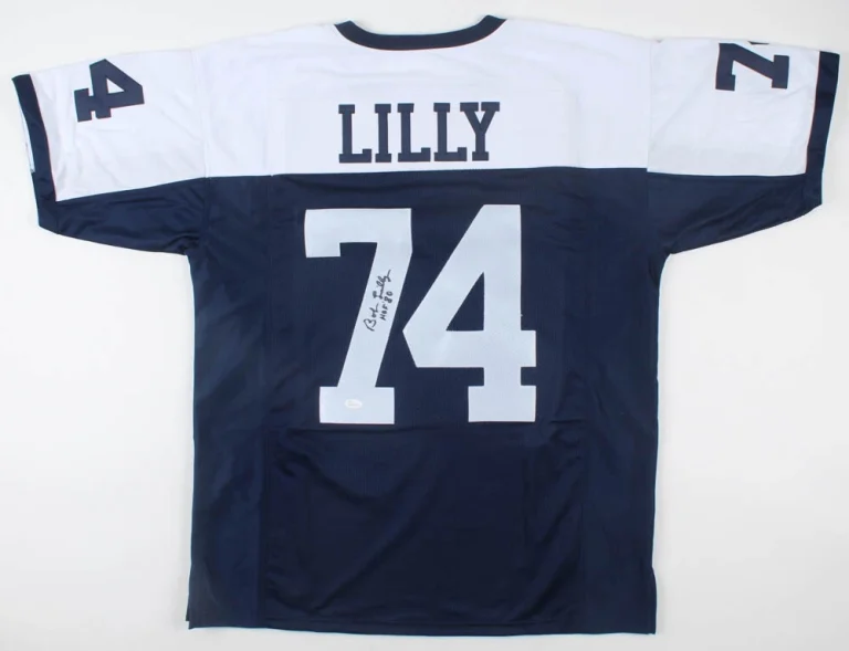 BOB LILLY AUTOGRAPHED CUSTOM JERSEY (DALLAS COWBOYS) - JSA COA!
