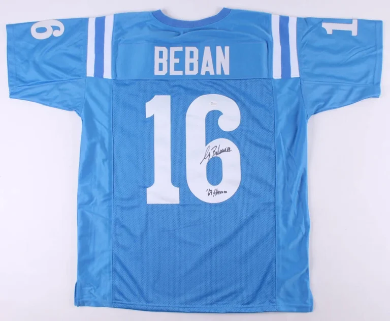 GARY BEBAN AUTOGRAPHED CUSTOM JERSEY (1967 HESIMAN TROPHY) - JSA COA!