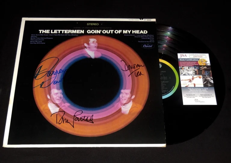 THE LETTERMEN AUTOGRAPHED VINYL RECORD ALBUM (GOIN' OUT OF MY HEAD) - JSA COA!