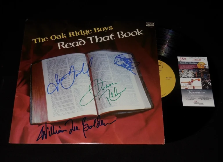 THE OAK RIDGE BOYS AUTOGRAPHED VINYL RECORD ALBUM (READ THAT BOOK) - JSA COA!