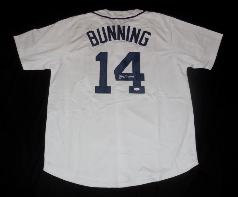 JIM BUNNING AUTOGRAPHED CUSTOM JERSEY (DETROIT TIGERS) - JSA COA!