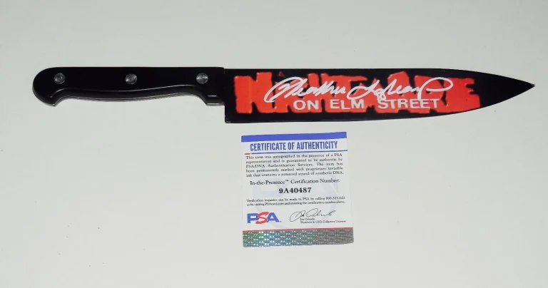 HEATHER LANGENKAMP AUTOGRAPHED STEEL KNIFE (NIGHTMARE ON ELM STREET) - PSA DNA!