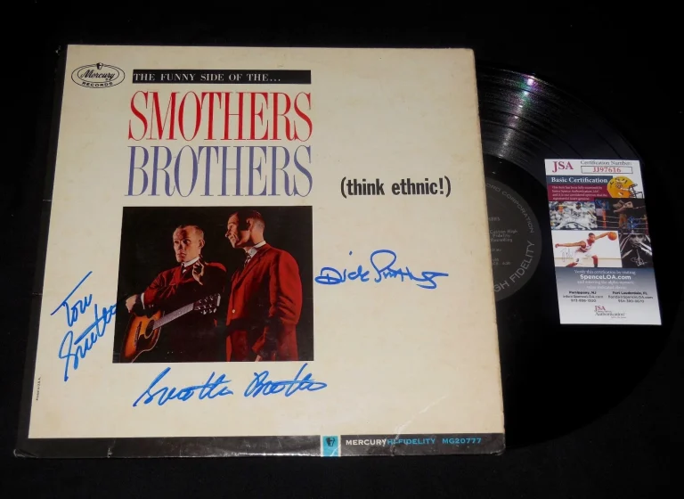 SMOTHERS BROTHERS TOM & DICK AUTOGRAPHED RECORD ALBUM (THINK ETHNIC) - JSA COA!
