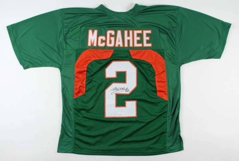 WILLIS MCGAHEE AUTOGRAPHED CUSTOM JERSEY (MIAMI HURRICANES) - JSA COA!