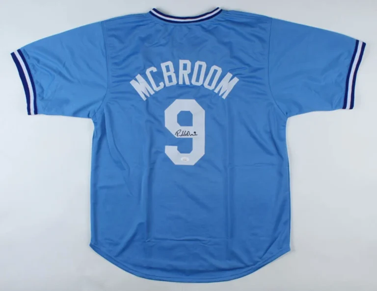 RYAN McBROOM AUTOGRAPHED CUSTOM JERSEY (KANSAS CITY ROYALS) - JSA COA!