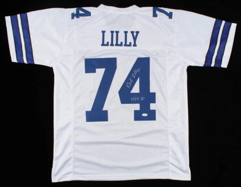 BOB LILLY AUTOGRAPHED CUSTOM JERSEY (DALLAS COWBOYS) - JSA COA!