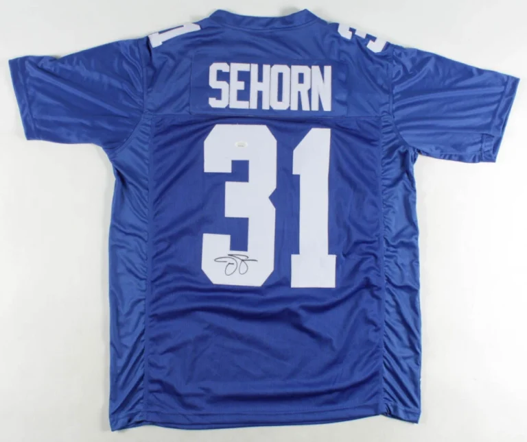 JASON SEHORN AUTOGRAPHED CUSTOM JERSEY (NEW YORK GIANTS) - JSA COA!