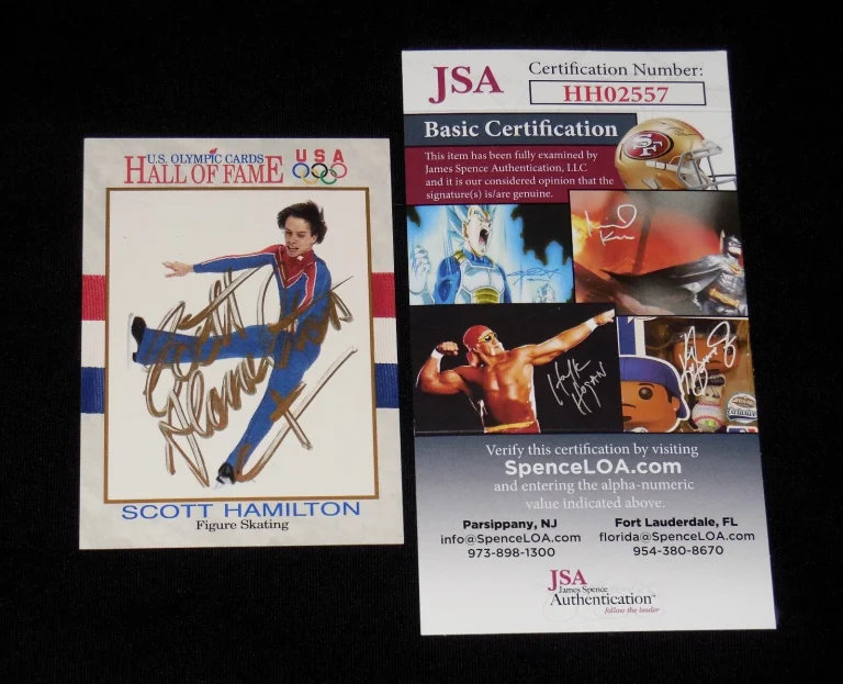 SCOTT HAMILTON AUTOGRAPHED 1991 IMPEL OLYMPIC CARD (FIGURE SKATING) - JSA COA!