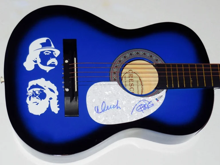 CHEECH MARIN & TOMMY CHONG AUTOGRAPHED GUITAR - BECKETT COA!