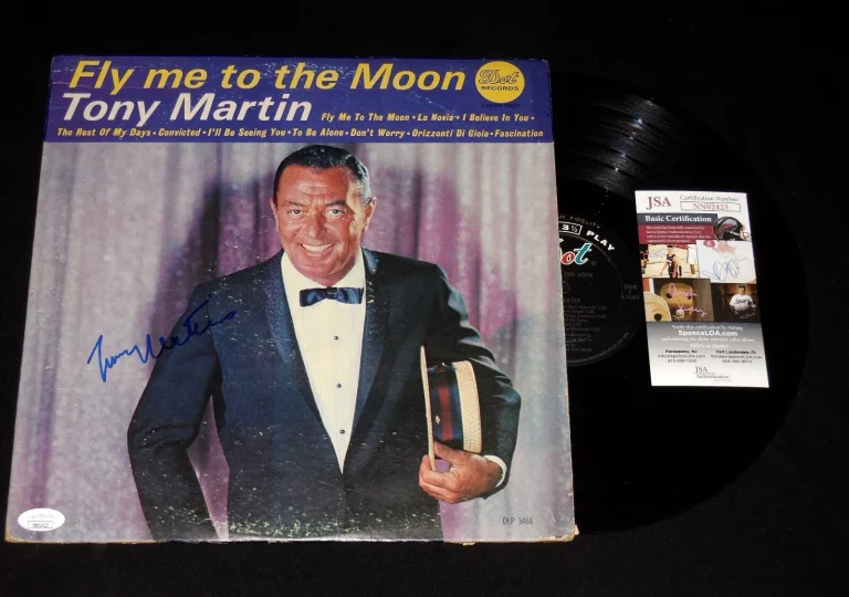TONY MARTIN AUTOGRAPHED VINYL RECORD ALBUM (FLY ME TO THE MOON) - JSA COA!