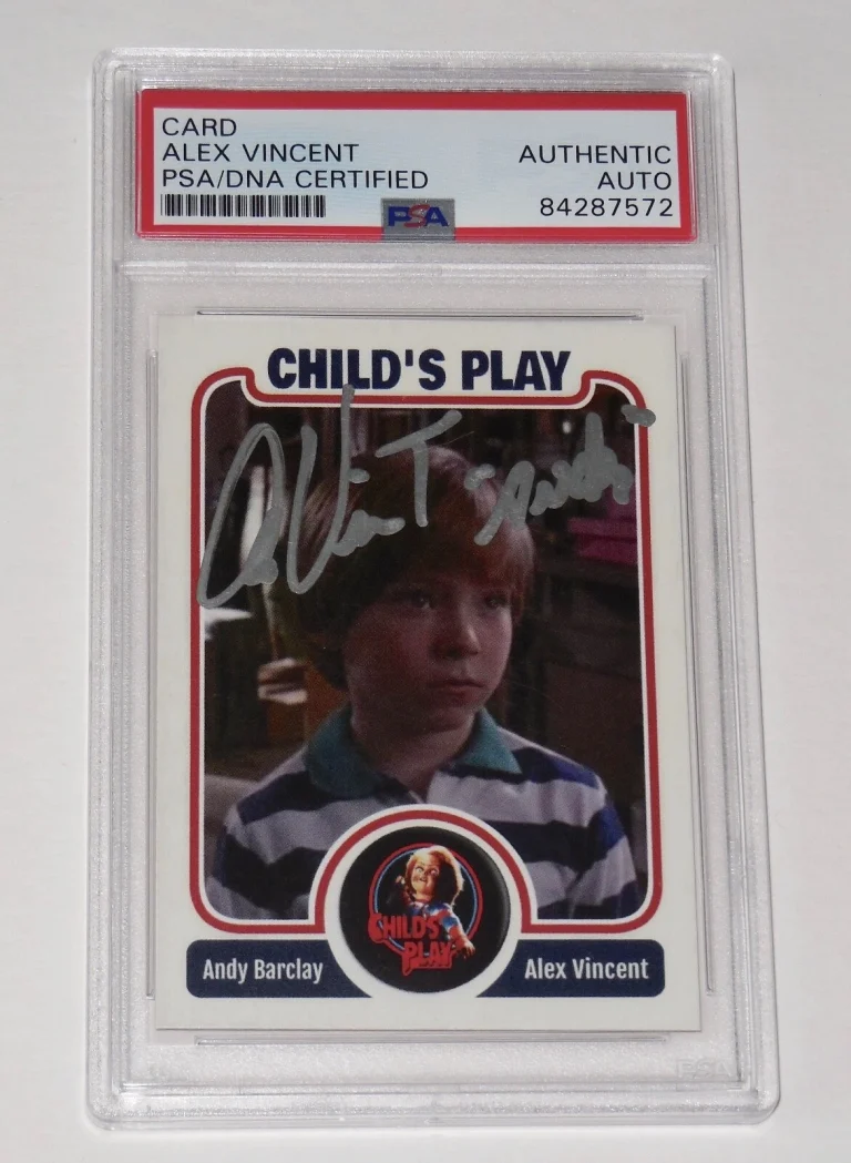 ALEX VINCENT AUTOGRAPHED TRADING CARD (PSA DNA) - CHILD'S PLAY - ANDY BARCLAY!