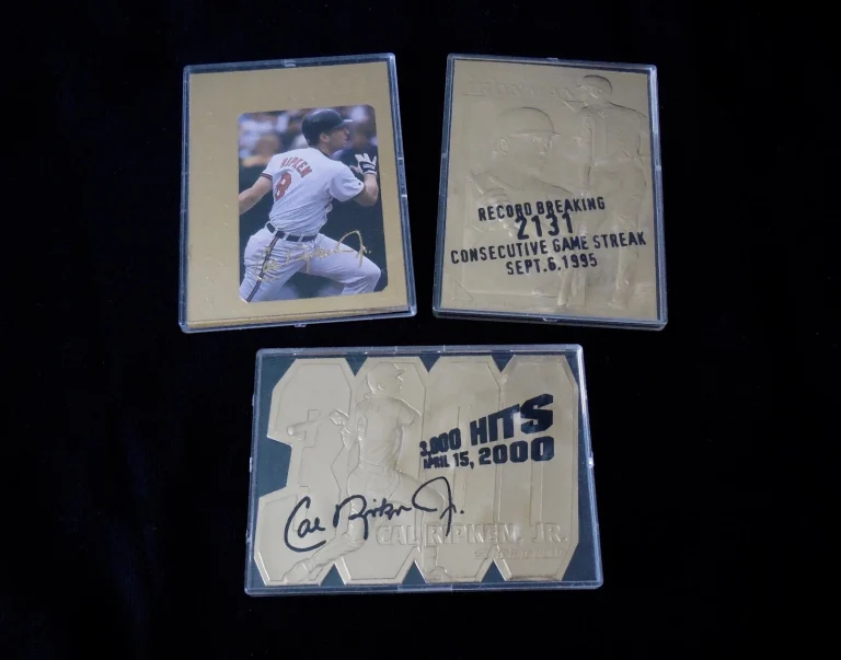 LOT OF (3) CAL RIPKEN 22-KT & 23-KT GOLD BASEBALL CARDS (BALTIMORE ORIOLES)
