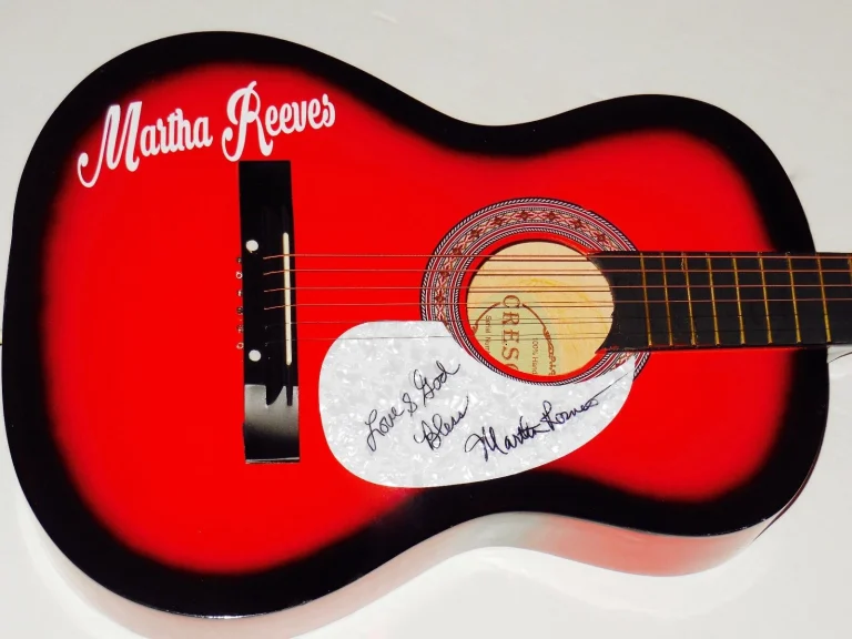 MARTHA REEVES AUTOGRAPHED GUITAR (MARTHA & THE VANDELLAS) - W/ COA!