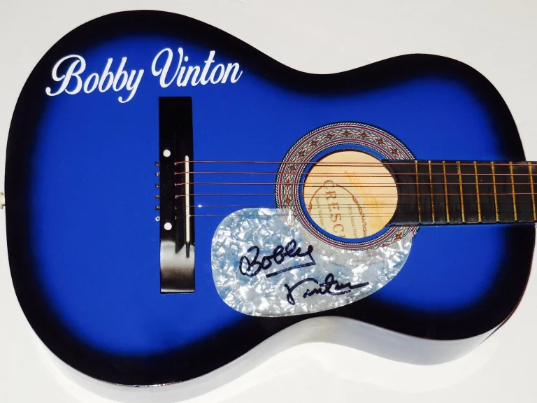 BOBBY VINTON AUTOGRAPHED GUITAR (THE POLISH PRINCE) - W/ COA!