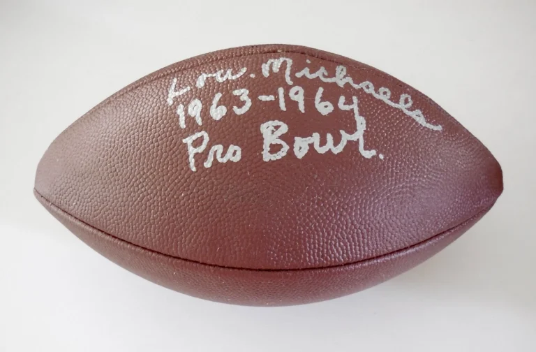 LOU MICHAELS AUTOGRAPHED JUNIOR SIZED WILSON NFL FOOTBALL (STEELERS) W/ COA!