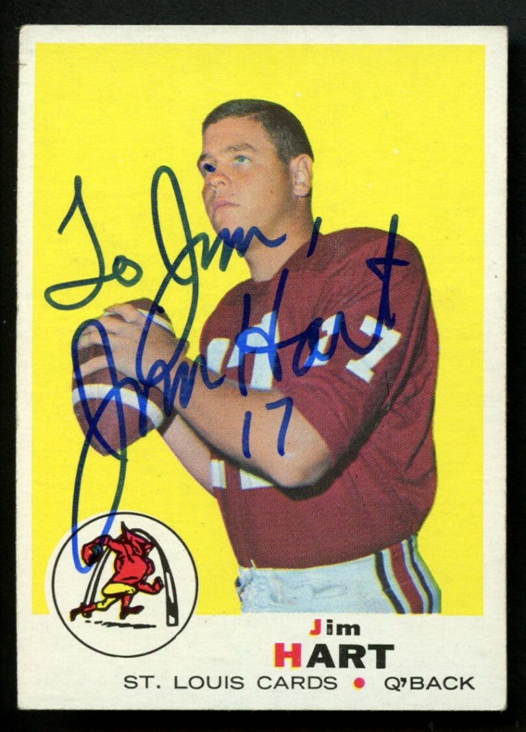 Jim Hart #200 signed autograph auto 1969 Topps Football Trading Card
