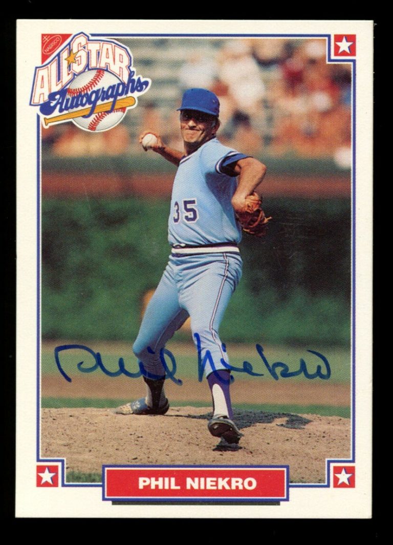 Phil Niekro signed auto 1993 Nabisco All Star Autographs Baseball Trading Card ~
