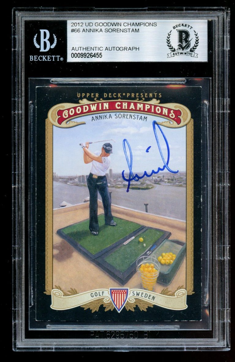 Annika Sorenstam #66 signed autograph auto 2012 Upper Deck Goodwin Champions BAS