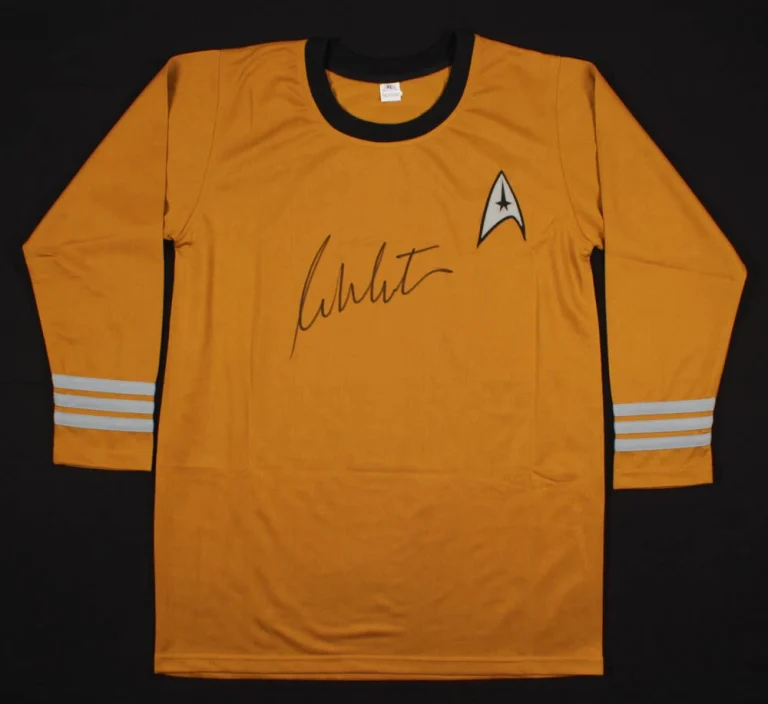 WILLIAM SHATNER AUTOGRAPHED STAR TREK UNIFORM SHIRT (CAPTAIN KIRK) - JSA STICKER