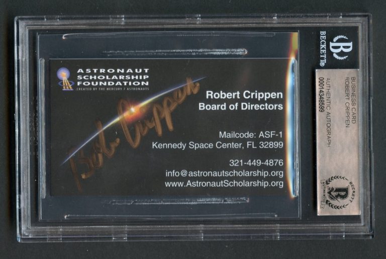 Robert Bob Crippen signed autograph auto Business Card Astronaut BAS Slabbed