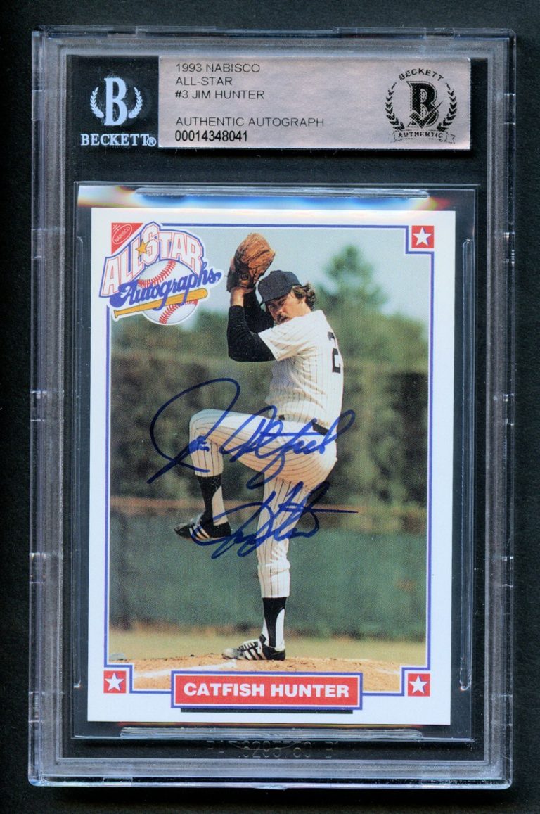 Jim Hunter #3 signed autograph auto 1993 Nabisco All-Star Baseball Card BAS Slab