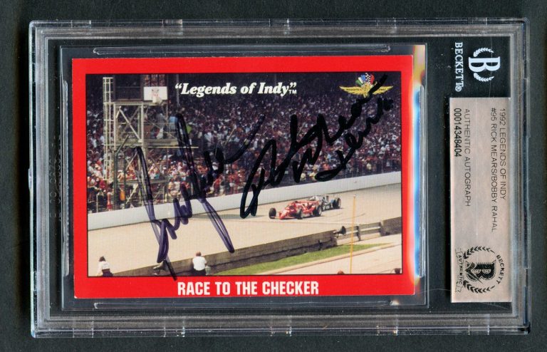 Rick Mears & Bobby Rahal #95 signed autograph auto 1992 Legends of Indy BAS Slab