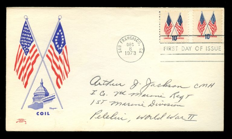 Arthur Jackson d2017 signed autograph FDC Medal of Honor Recipient USMC WWII
