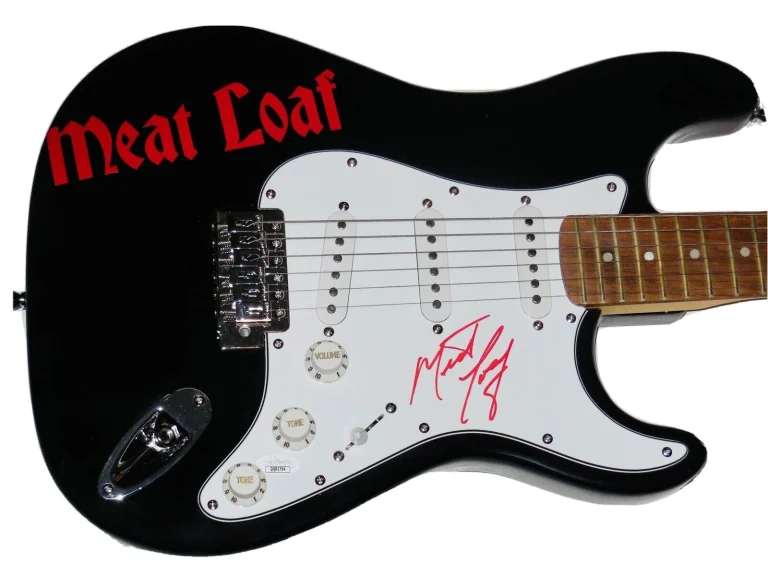 MEAT LOAF AUTOGRAPHED GUITAR (BAT OUT OF HELL) - JSA COA!