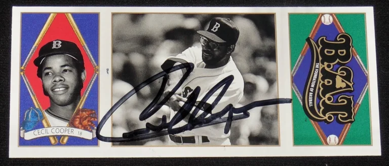 CECIL COOPER AUTOGRAPHED 1993 UPPER DECK ALL-TIME HEROES BASEBALL CARD (RED SOX)