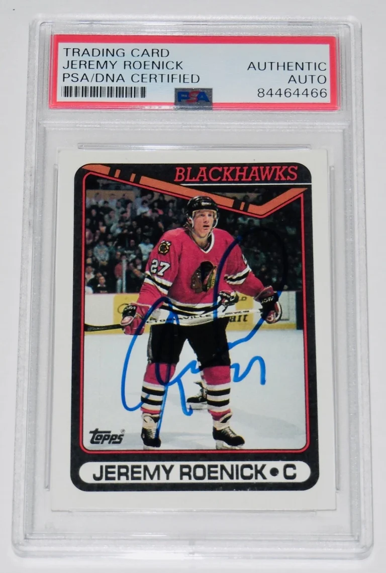 JEREMY ROENICK AUTOGRAPHED 1990-91 TOPPS #7 HOCKEY CARD (PSA DNA) - BLACKHAWKS!
