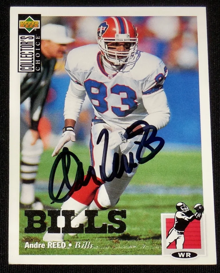 ANDRE REED 1994 UPPER DECK COL CHOICE AUTOGRAPHED FOOTBALL CARD (BUFFALO BILLS)