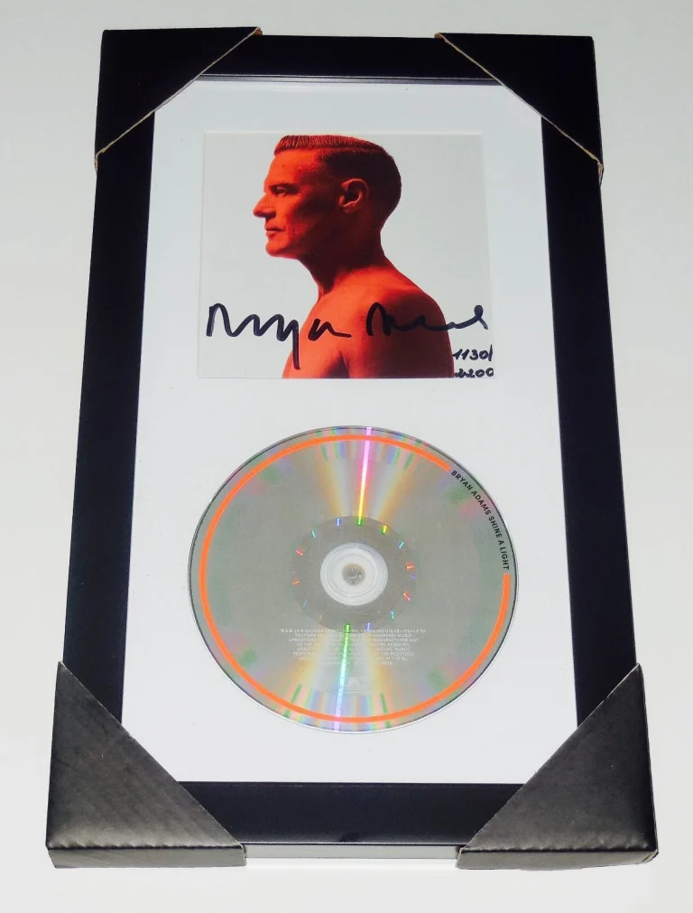 BRYAN ADAMS AUTOGRAPHED SHINE A LIGHT CD COVER (FRAMED & MATTED) - W/ COA!