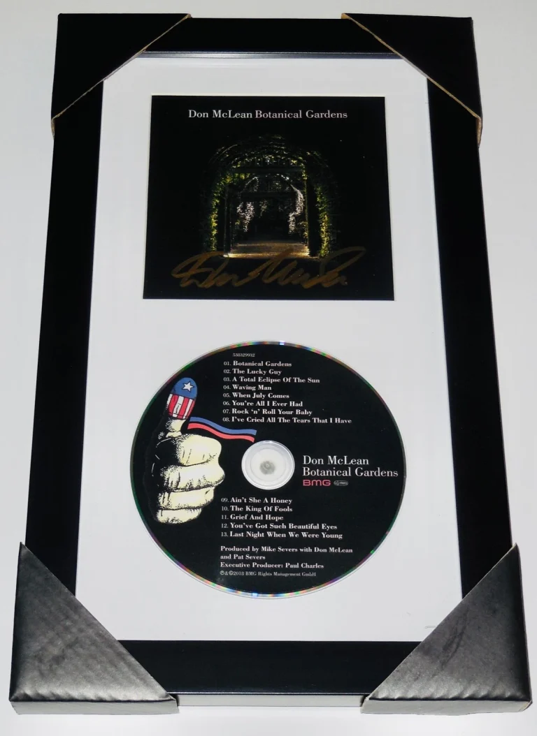 DON MCLEAN AUTOGRAPHED BOTANICAL GARDENS CD COVER (FRAMED & MATTED) - COA!