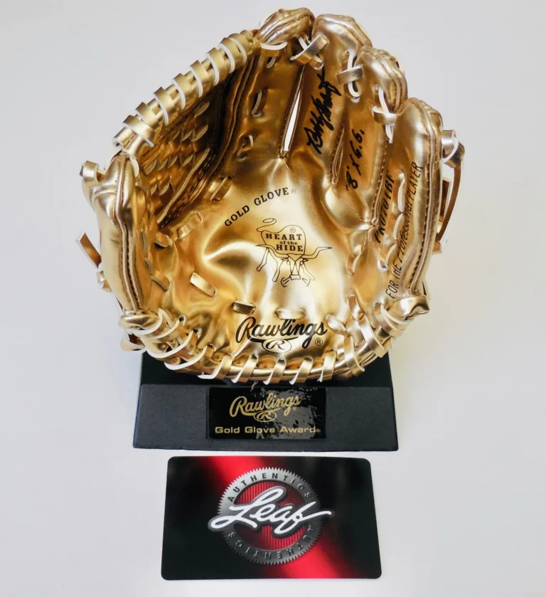 BOBBY SHANTZ AUTOGRAPHED MINI GOLD GLOVE AWARD TROPHY (YANKEES) - LEAF COA!