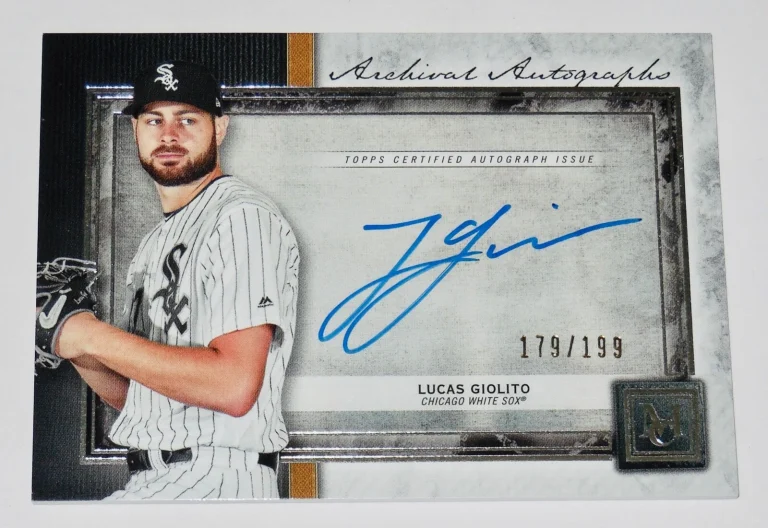 LUCAS GIOLITO AUTOGRAPHED 2020 TOPPS MUSEUM #179/199 BASEBALL CARD (WHITE SOX)