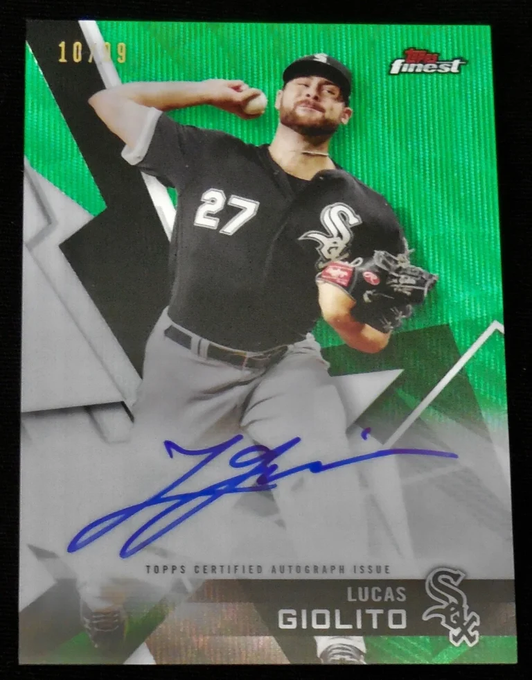 LUCAS GIOLITO AUTOGRAPHED 2018 TOPPS FINEST #10/99 BASEBALL CARD (WHITE SOX)