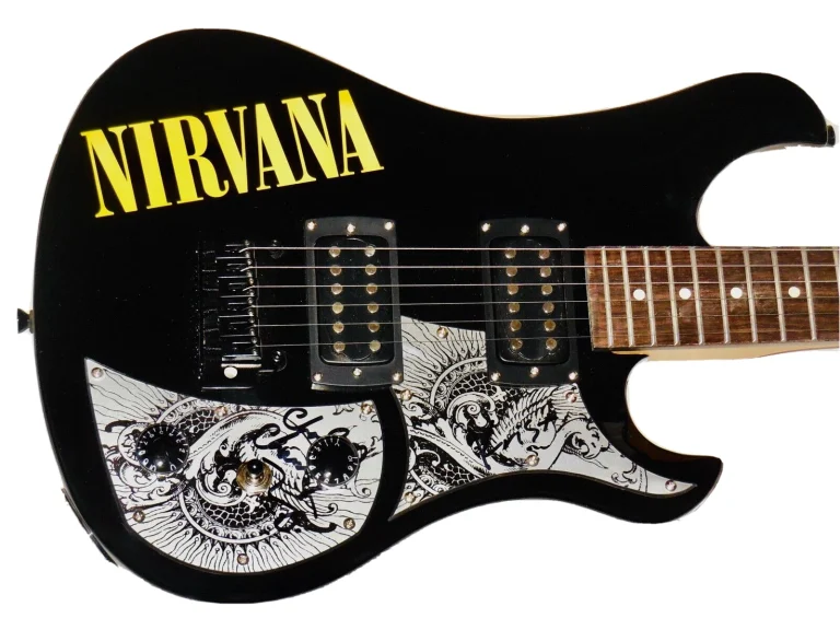KRIST NOVOSELIC & CHAD CHANNING AUTOGRAPHED GUITAR (NIRVANA) - W/ COA!