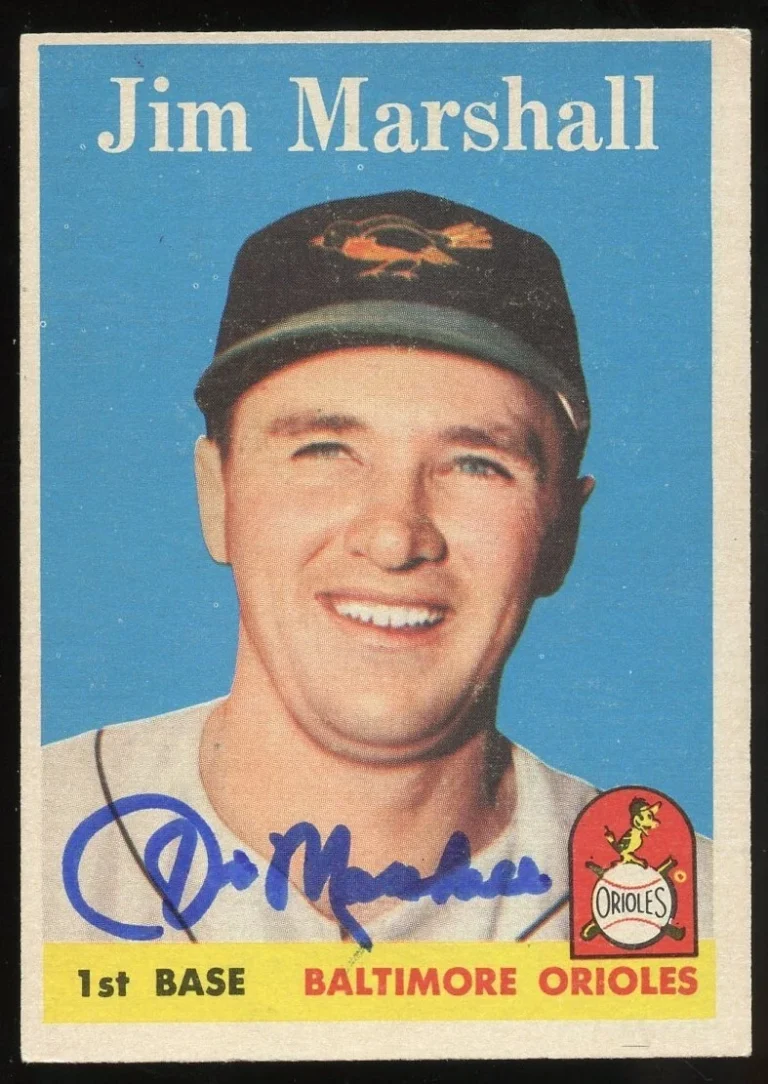 Jim Marshall #441 signed autograph auto 1958 Topps Baseball Trading Card