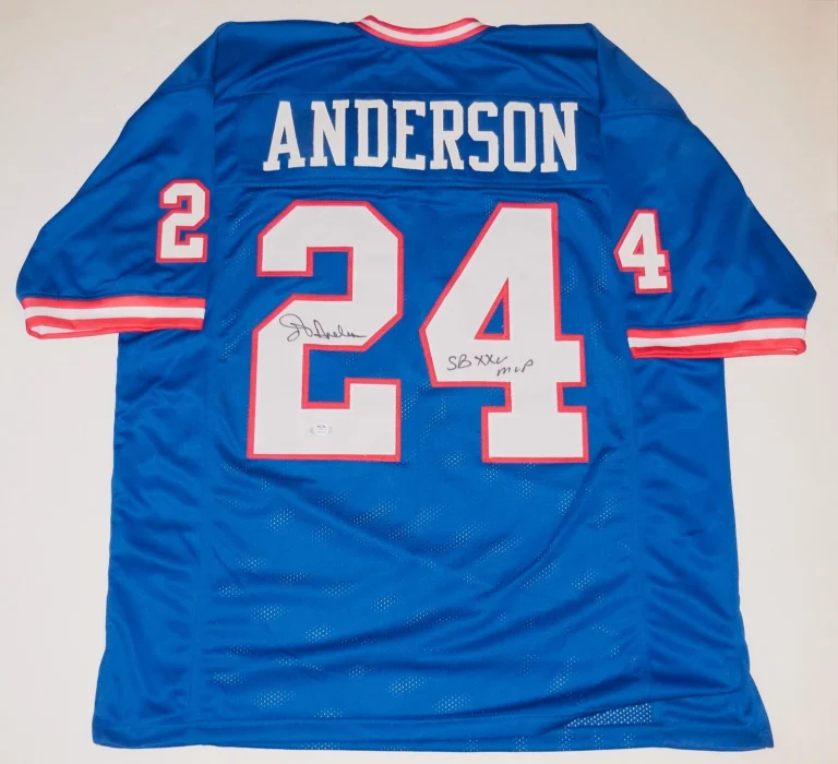 OTTIS ANDERSON AUTOGRAPHED CUSTOM JERSEY (NEW YORK GIANTS) - PSA DNA!