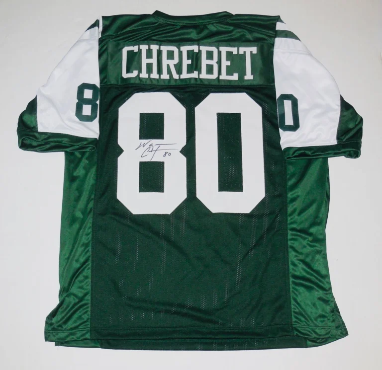 WAYNE CHREBET AUTOGRAPHED CUSTOM JERSEY (NEW YORK JETS) - PSA DNA!