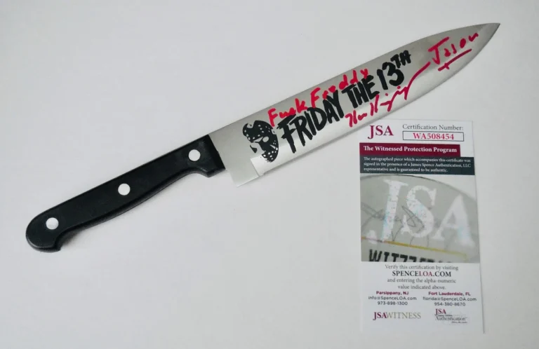 KEN KIRZINGER JASON VOORHEES AUTOGRAPHED STEEL KNIFE (FRIDAY THE 13TH) - JSA COA