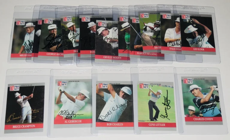 LOT OF (17) 1990 PRO SET AUTOGRAPHED PGA CARDS - Littler, Charles, Geiberger, Co