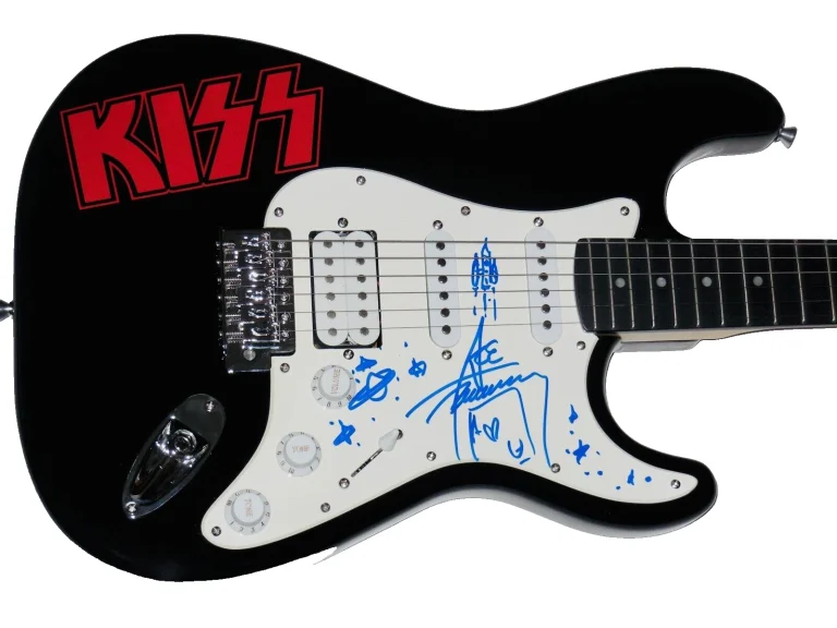 ACE FREHLEY AUTOGRAPHED GUITAR (KISS) - W/ COA! - WITH RARE ART WORK SHETCH!