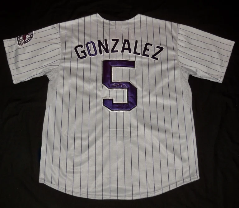 CARLOS GONZALEZ AUTOGRAPHED CUSTOM JERSEY (COLORADO ROCKIES) - 3X All-Star!