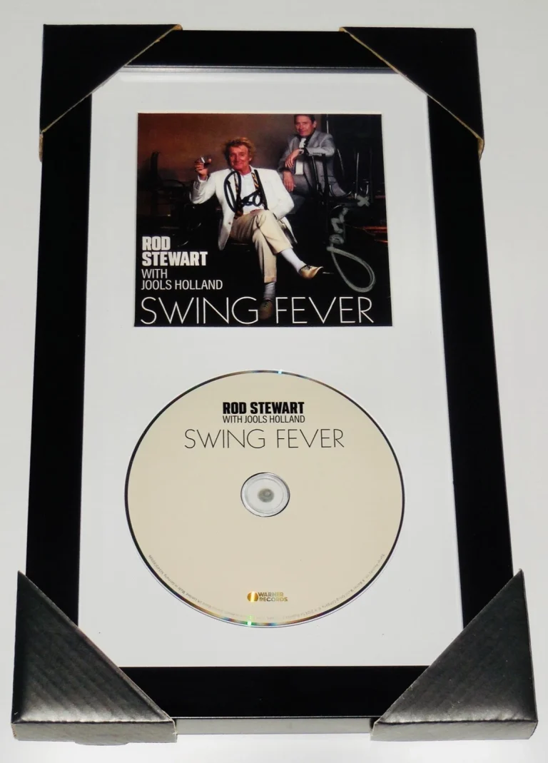 ROD STEWART AUTOGRAPHED SWING FEVER CD COVER (FRAMED & MATTED) - W/ COA!