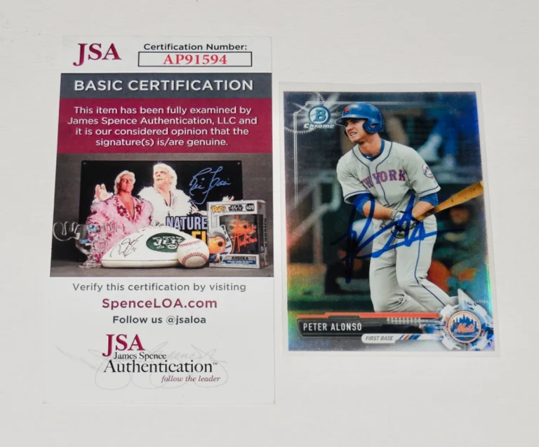 PETE ALONSO AUTOGRAPHED 2017 BOWMAN CHROME #BDC-83 REFRACTOR CARD - JSA COA!