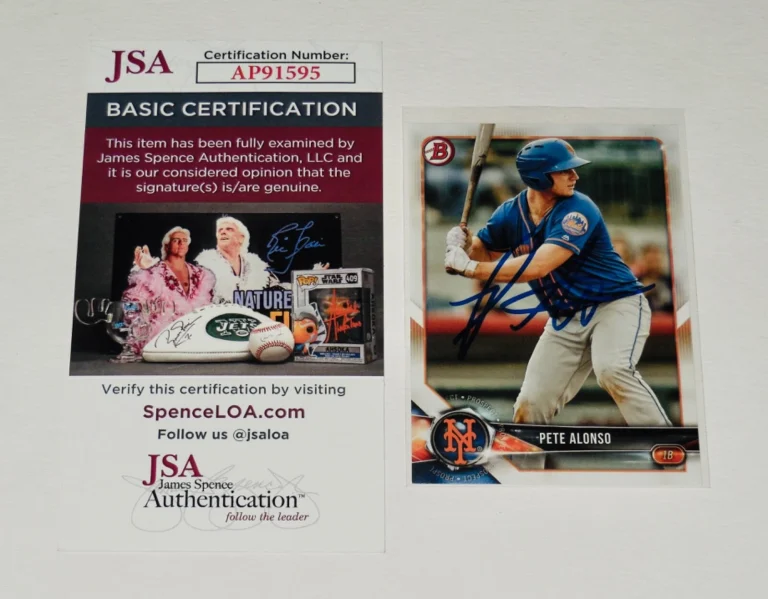 PETE ALONSO AUTOGRAPHED 2018 BOWMAN #BP-137 BASEBALL CARD - JSA COA!