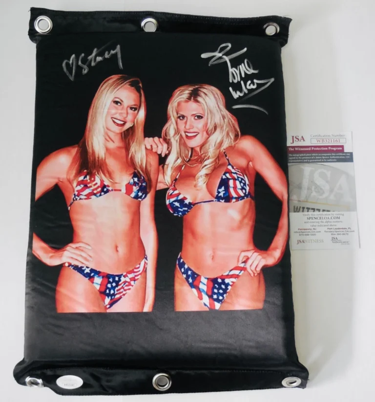 STACY KEIBLER & TORRIE WILSON  AUTOGRAPHED WRESTLING TURNBUCKLE (WWE) - JSA COA!