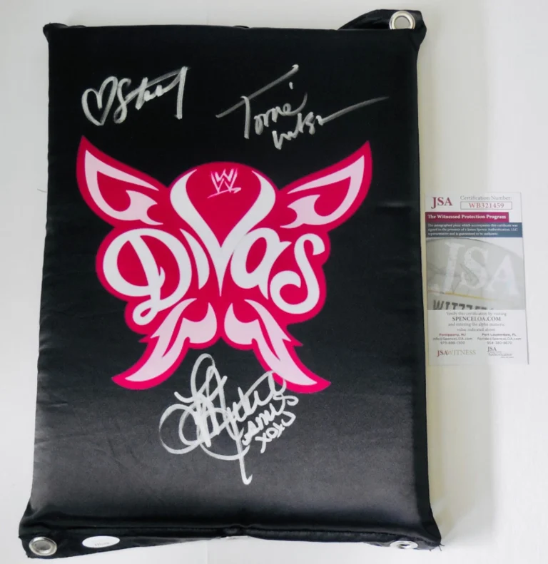 STACY KEIBLER, MICKIE JAMES & TORRIE WILSON  AUTOGRAPHED TURNBUCKLE (WWE) - JSA!